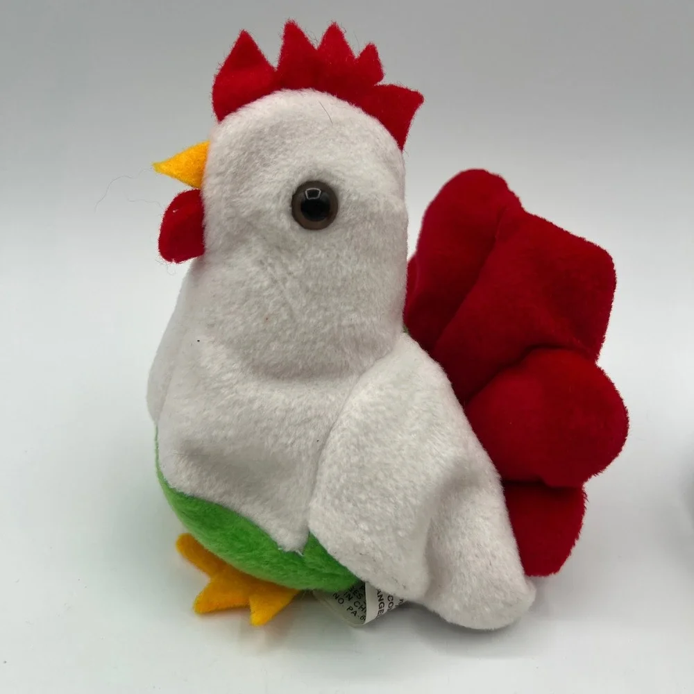 Imperial Toy 1996 Friendly Pebble Pets Rooster Bean Bag Plush